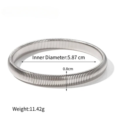 Stainless Steel Flex Snake Chain Cuff Bracelet – 18k Gold Plated Wide Bangle Fashion Jewelry for Women Gifts