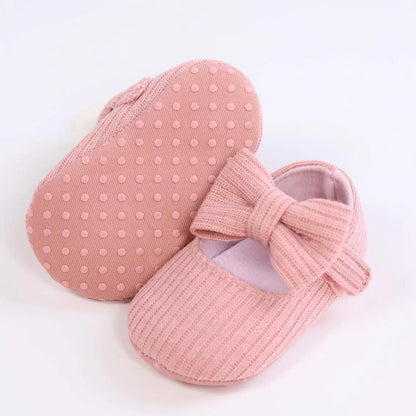 Adorable Bowknot Mary Jane Baby Girl Shoes — Lightweight Non-Slip Soft Sole for Indoor & Outdoor Walking