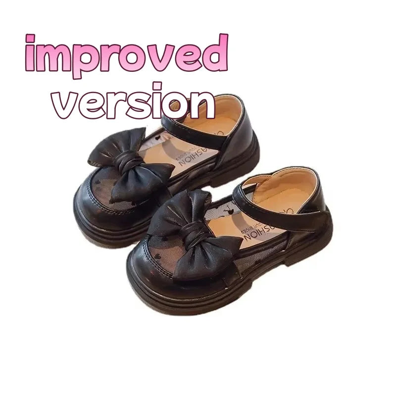 Children’s Princess Lace-Up Flats - Bow Detail Leather Shoes for Girls, Sizes 23–35, Spring & Autumn Wedding Footwear