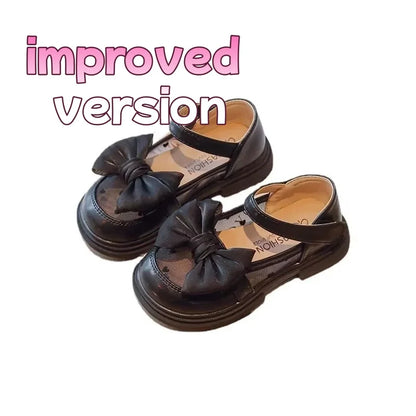 Children’s Princess Lace-Up Flats - Bow Detail Leather Shoes for Girls, Sizes 23–35, Spring & Autumn Wedding Footwear