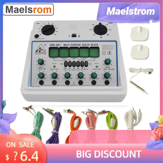 Electro Acupuncture Stimulator Machine – Nerve & Muscle Therapy with 6 Waveforms, 6 Output EMS Massager