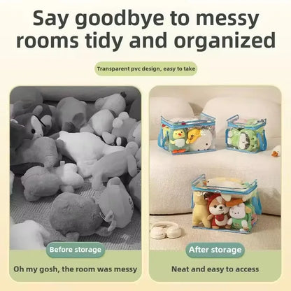 Plush Toy Storage Bag – Large Capacity Organizer for Kids’ Stuffed Animals, Waterproof Student Book & Study Storage Container