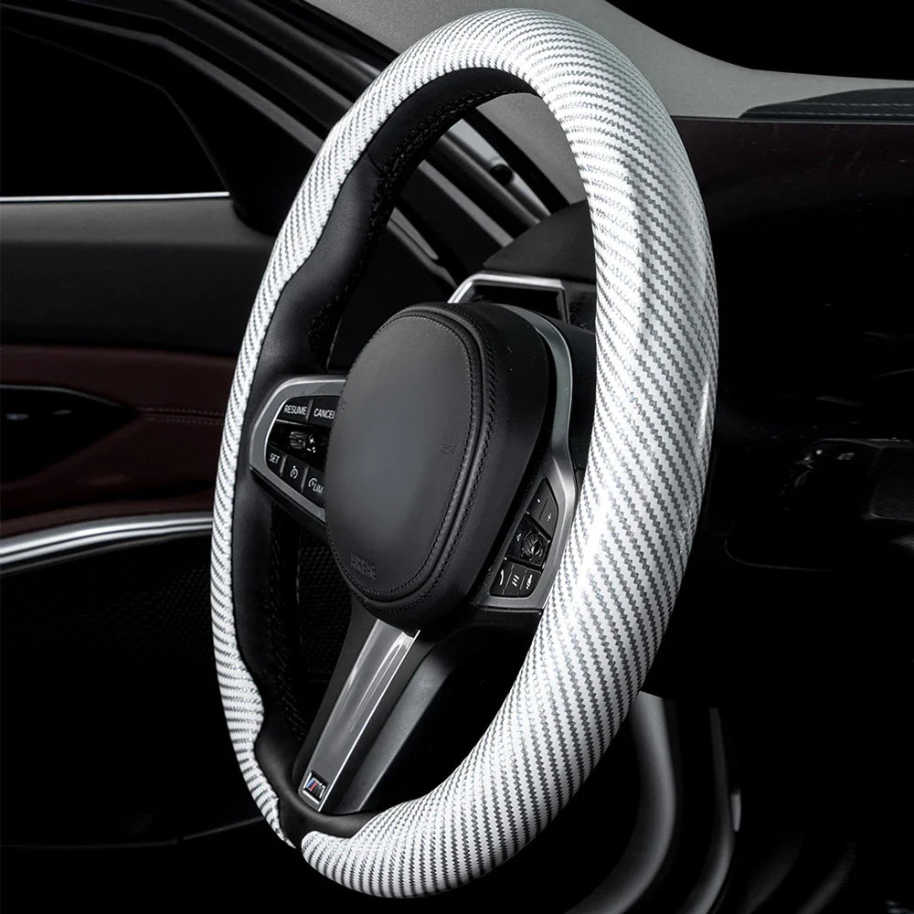 Universal 36-38cm Car Steering Wheel Cover — Non-Slip, Breathable, Fits Round & D-Shaped Wheels
