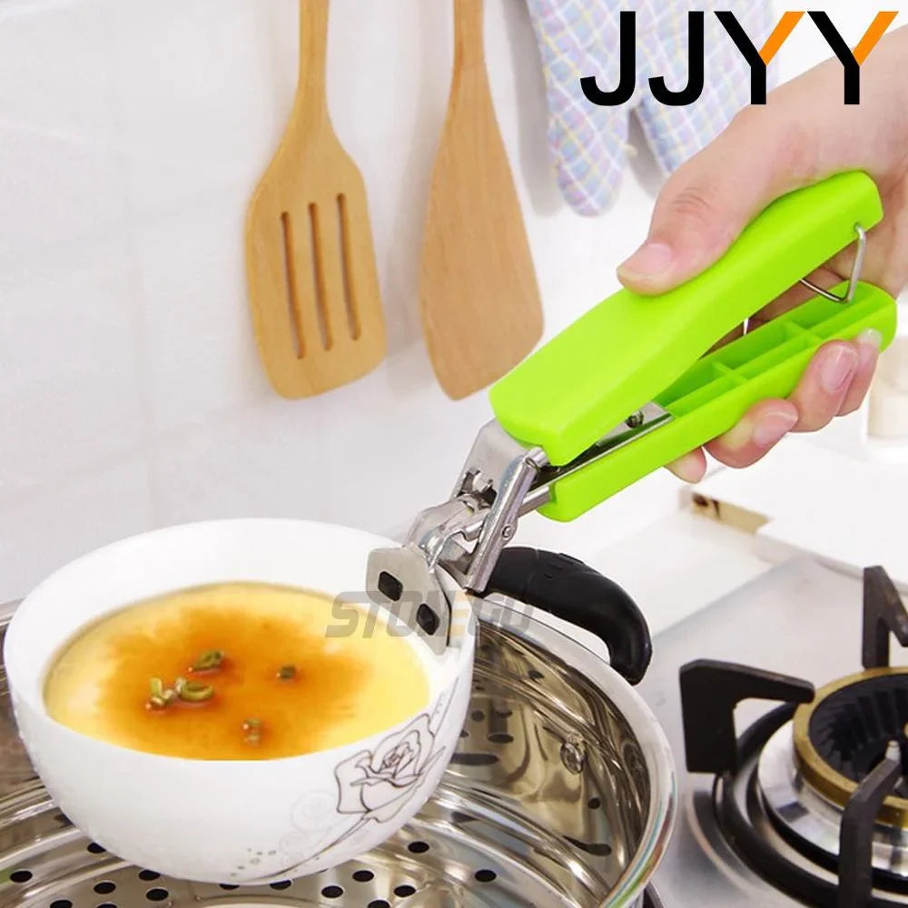 Universal Hot Dish Gripper Tongs — Plate, Bowl & Pan Clip Clamp (Fits Multiple Sizes)