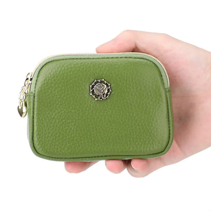 Senorita Genuine Leather Women’s Coin Purse – Double Zipper Small Wallet