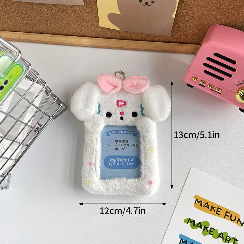 Cute Plush Photo Card Holder - Kpop Idol Bus Card Protector & Picture Album Case