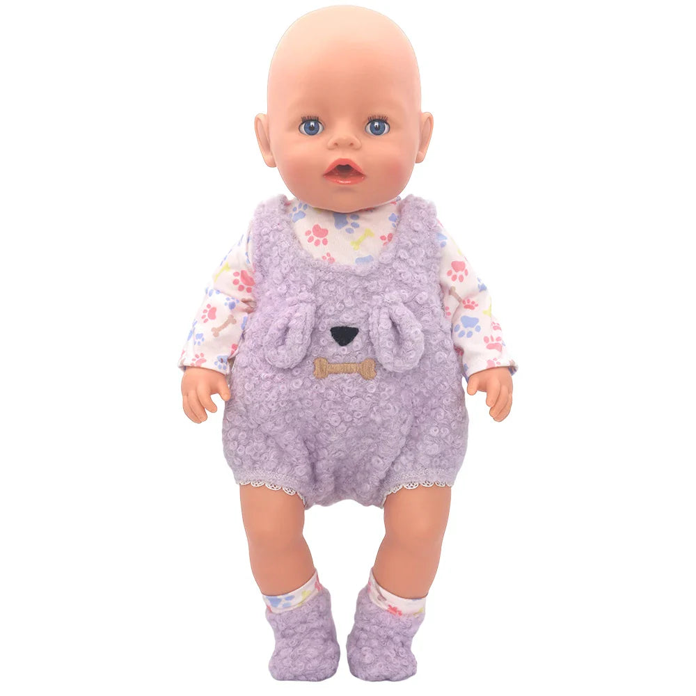Baby Born Doll Clothes Set – Cute Jumpers, Rompers & Shoes for 13-18 Inch Newborn Dolls, Festival & Birthday Gift