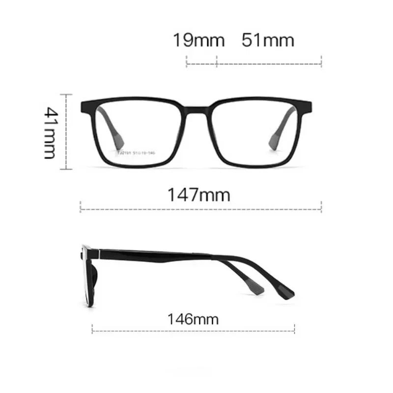 Magnetic Clip-On Prescription Glasses - Flip Up TR90 Polarized Sunglasses With Night Vision & Reading Lens Design