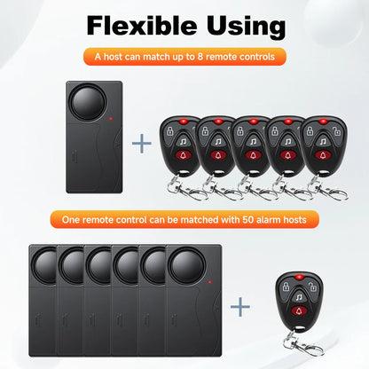 Awapow Wireless 110dB Vibration Bike Alarm with Remote Anti-Theft Home & Window Security