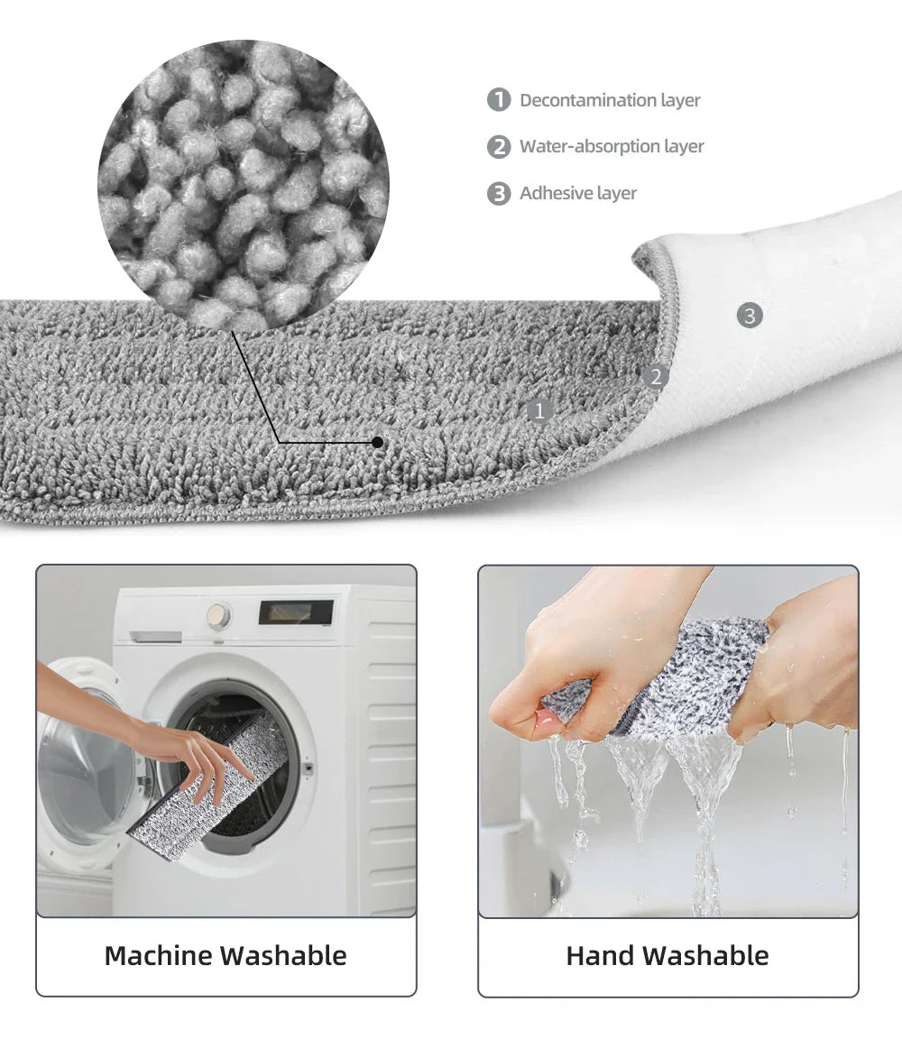 Hands-Free Flat Floor Mop & Bucket Set – Professional Home Cleaning System with Washable Microfiber Pads for Hardwood