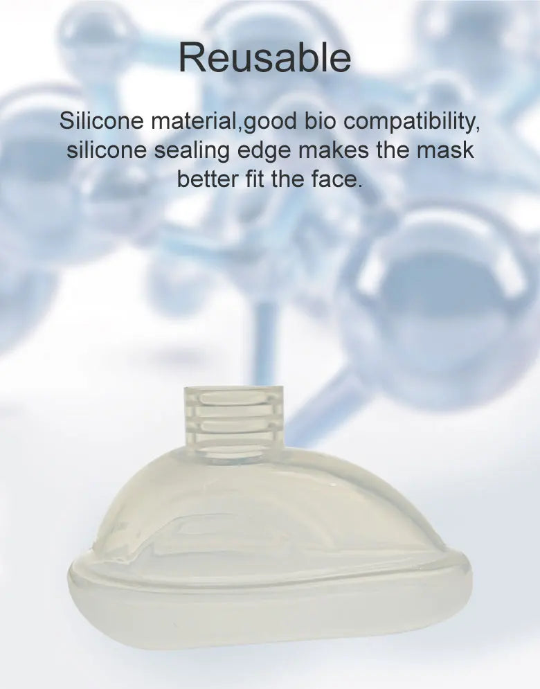 BamuCare Reusable Silicone Anesthesia Mask – First Aid Training Resuscitation Mask for Adult, Child & Infant