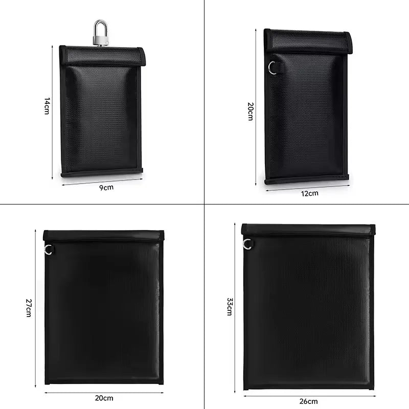Waterproof Fireproof Car Key Signal Shielding Bag – RFID Blocking Faraday Pouch and Mobile Phone RF Signal Blocker Case