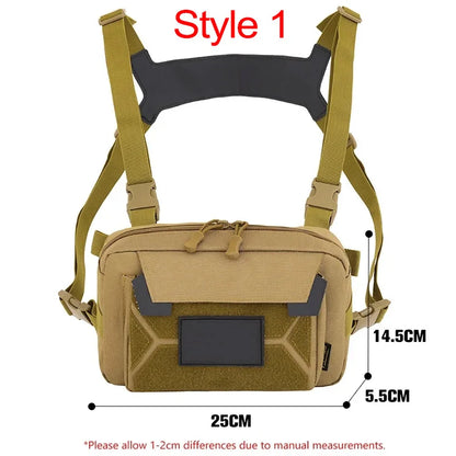 Fishing Chest Bag - Men’s Tactical Waterproof Molle Nylon Backpack, Climbing, Camping, Outdoor Travel Vest, and Fanny Pack