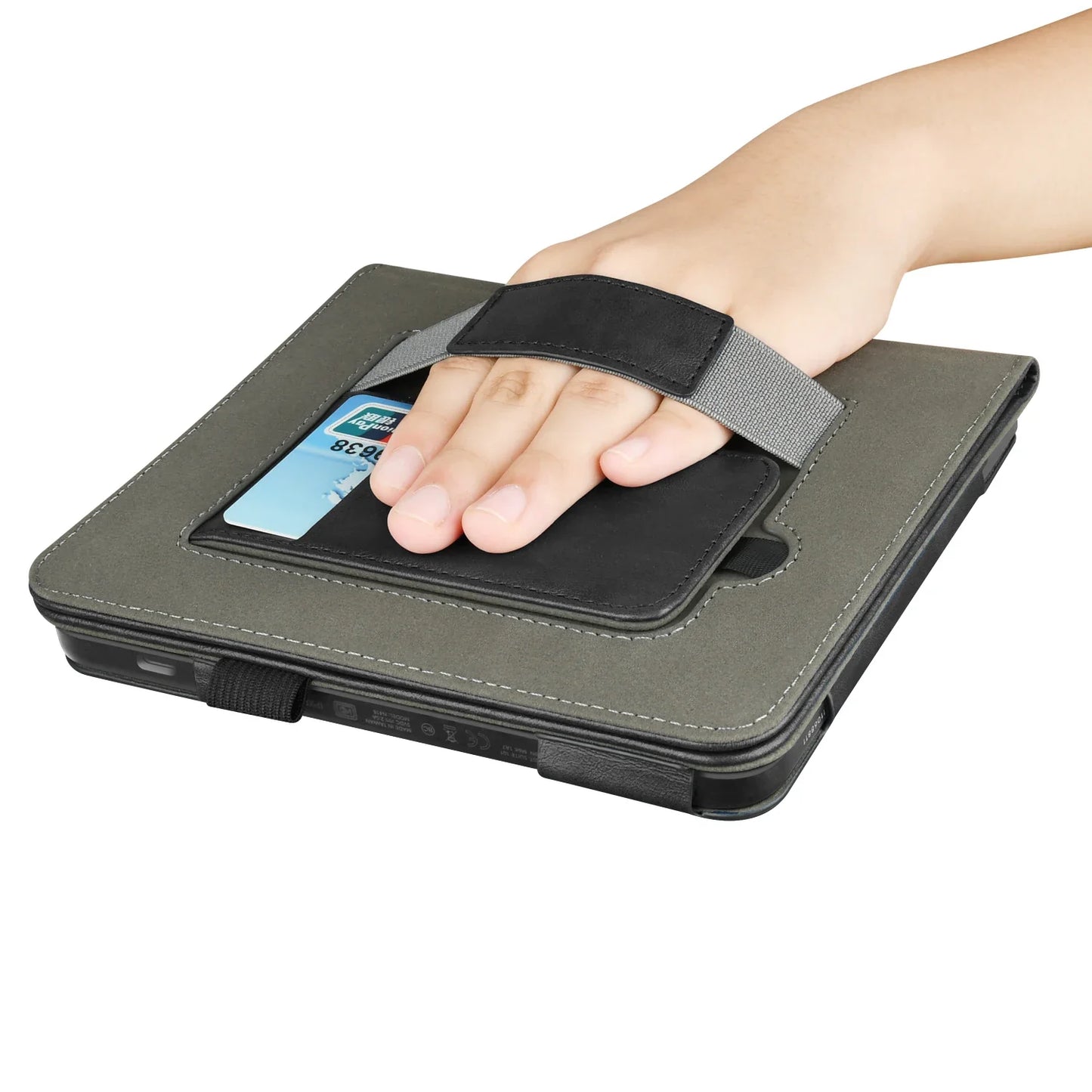 KOBO Libra 7" Leather Case – Hand Strap, Stand & Card Slot Cover for Libra Colour, Libra 2, Libra H2O (N428/N418/N873)