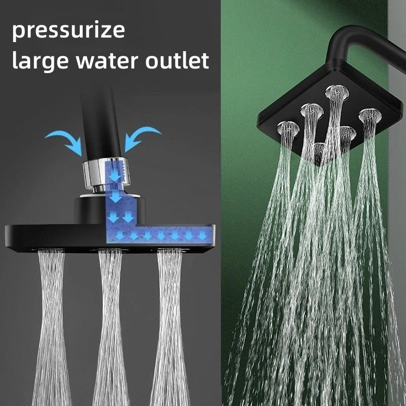 360° Mini-Surround Pressurized Shower Head – Large Rain Showerhead for Bathroom Accessories
