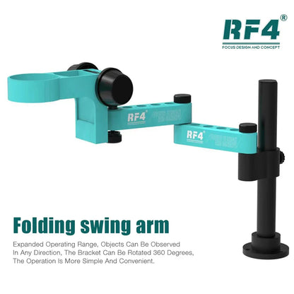 RF4 RF-FO19 Stereo Microscope – Articulating Arm, 360° Rotatable, Universal Both Arms Stand, Telescopic Lifting for Maintenance & Detection