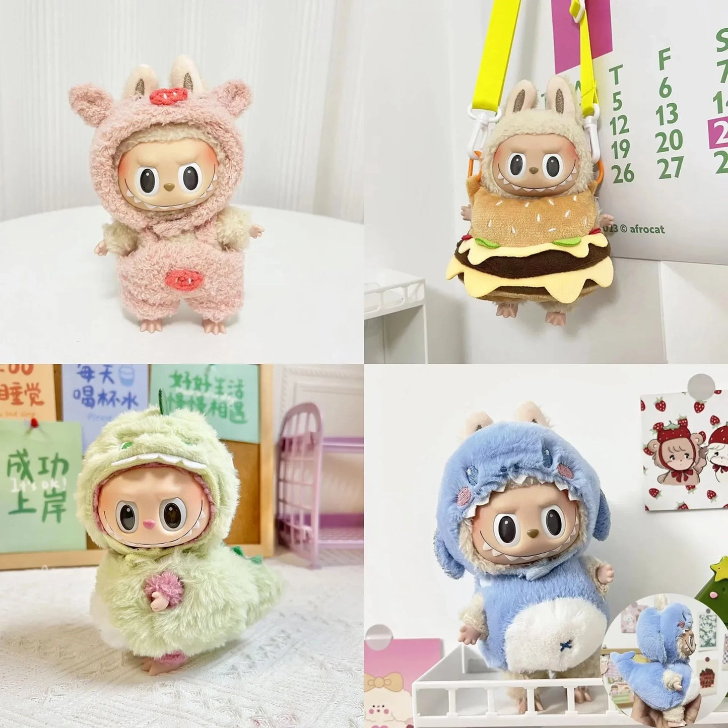 Cute Knitted Clothes Keychain – Outfit for 17cm Labubu/Macaron Doll, Kids & Girl Gifts