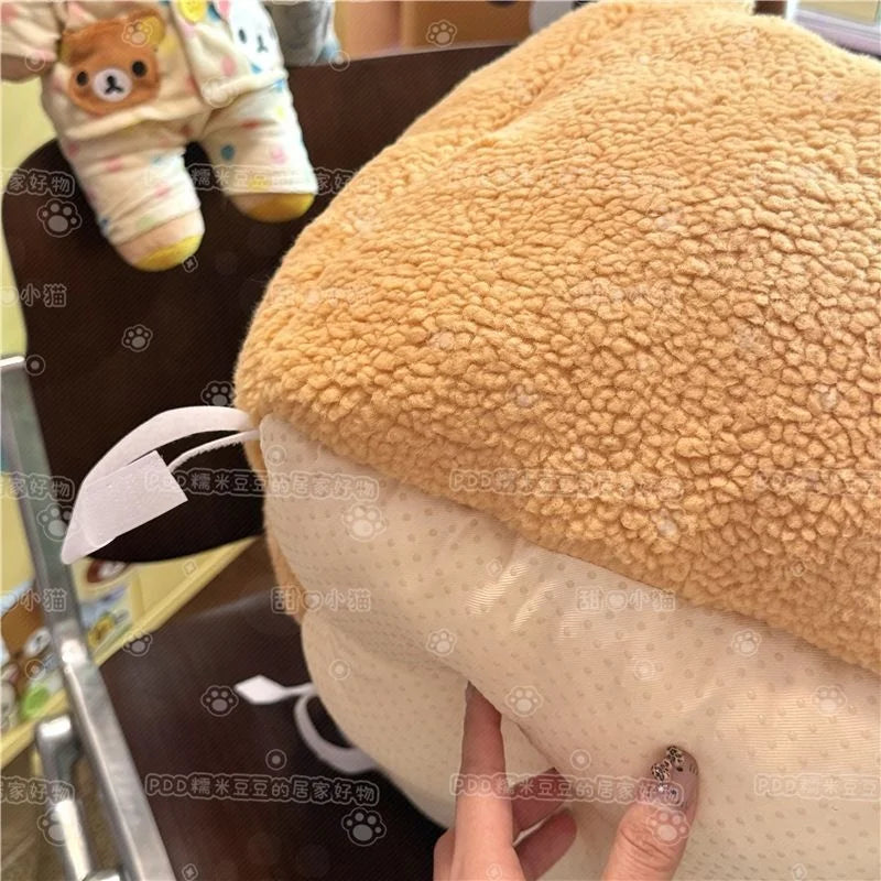 2026 Rilakkuma Plush Seat Cushion - Thickened Winter Warm Chair Pad and Tatami Mat Comfort Cushion