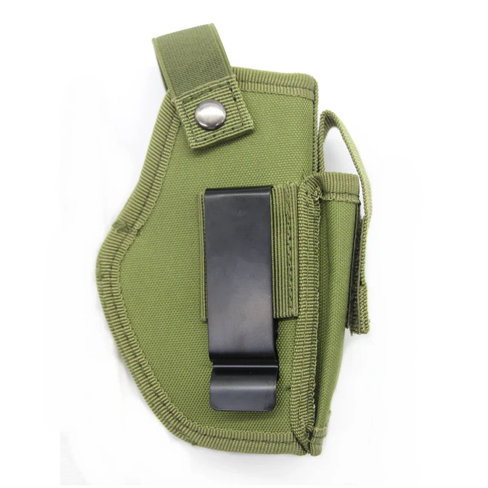 Tactical Universal Gun Holster - Left/Right Hand Waist Concealed Carry for Glock 17/19, Beretta M9, 1911, P226, 9mm Mag Pouch