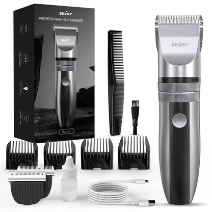Sejoy Professional Hair Clippers for Men – Cordless Barber Clipper & Rechargeable Beard Trimmer