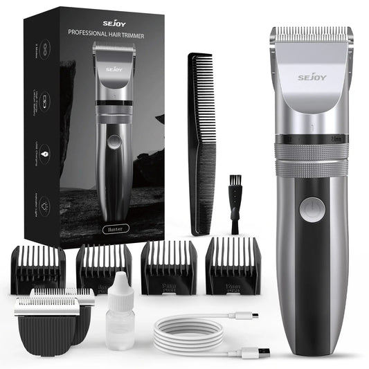 Sejoy Professional Hair Clippers for Men – Cordless Barber Clipper & Rechargeable Beard Trimmer