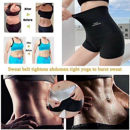 Women’s Sauna Sweat Pants – Thermal Fat Burning Leggings Waist Slimming Body Shaper Fitness Stretch Control Shorts