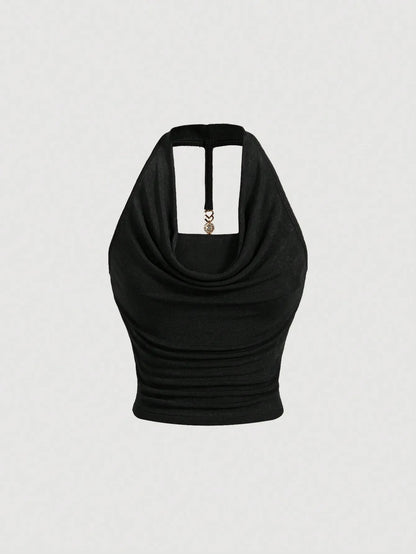 Elegant Women’s Halterneck Vest – Comfortable, Stylish Summer Top for Casual & Dressy Wear