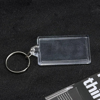 Clear Acrylic Photo Frame Keychains – Blank Rectangle Keyrings for Double-Sided Photos, DIY Supplies (5-100PCS)