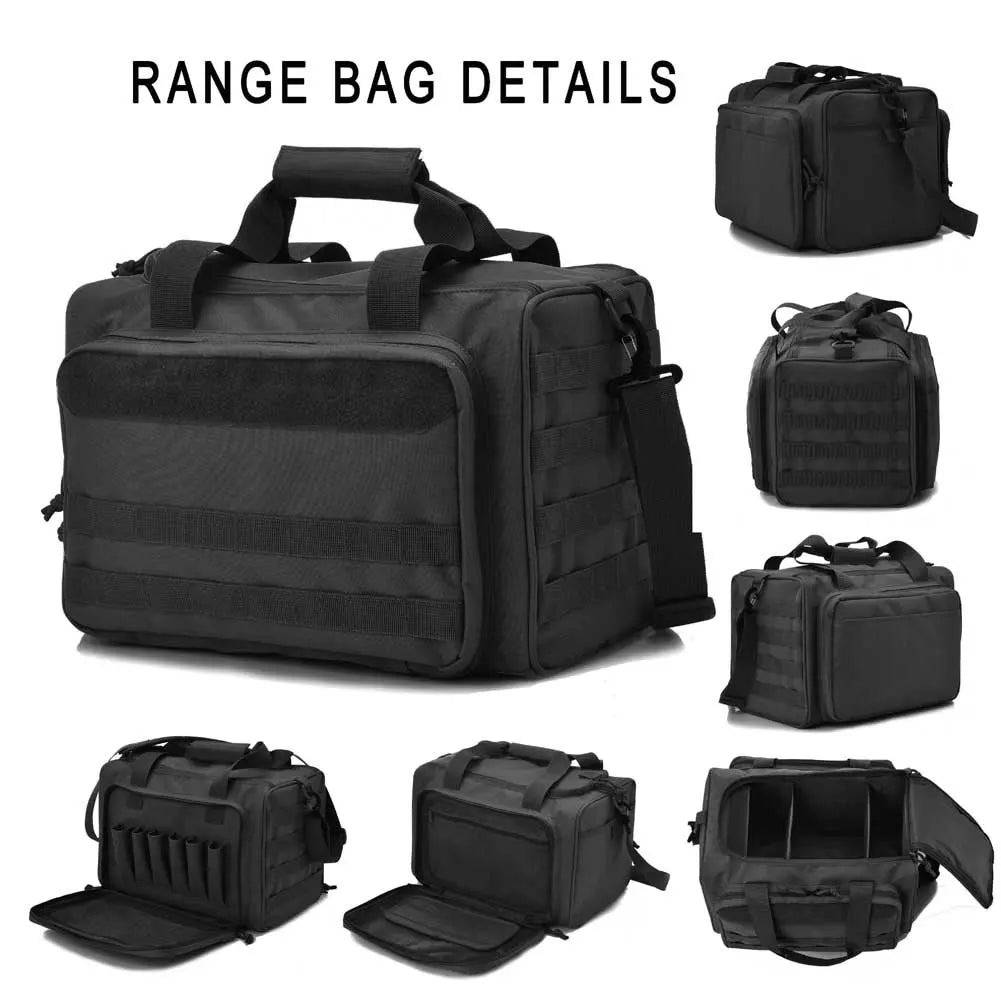Tactical Gun Range Bag - Deluxe Pistol Shooting Duffle Bag for Range Gear & Accessories