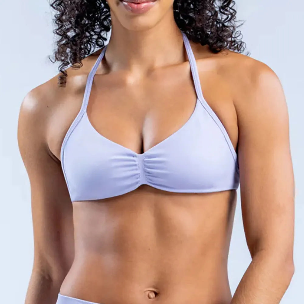 NCLAGEN High Support Strappy Bra - Women's Impact Thin Strap Halter Sports Bra, Seamless Workout & Yoga Tank Top