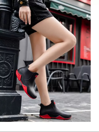 New Waterproof Rain Shoes for Women & Men – Ankle Rain Boots, Anti-Slip, Wear-Resistant, Plush for Summer & Winter