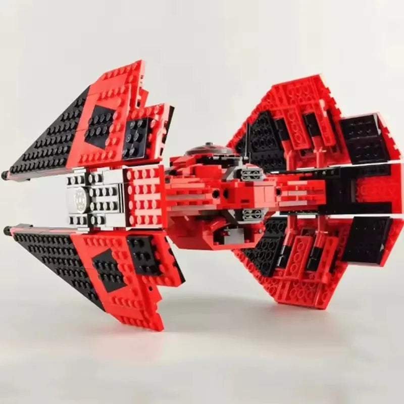 New MOC Red Spaceship Fighter – Building Block Model Display Piece, Children’s Holiday Gift