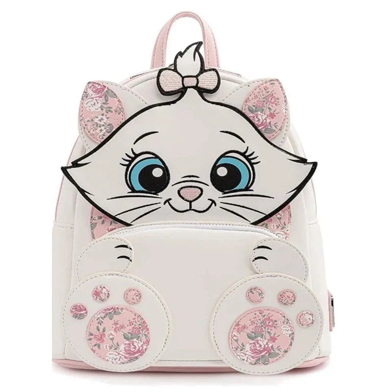 The Aristocats Marie Mini Backpack – Floral Print Schoolbag with Villains Scene, Maleficent & Sleeping Beauty Design for Kids