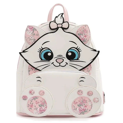 The Aristocats Marie Mini Backpack – Floral Print Schoolbag with Villains Scene, Maleficent & Sleeping Beauty Design for Kids