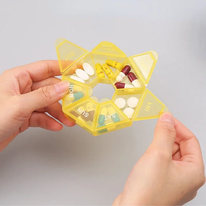 Mini Portable 7-Day Pill Organizer – Travel Vitamin & Medicine Storage Box for Tablets & Capsules