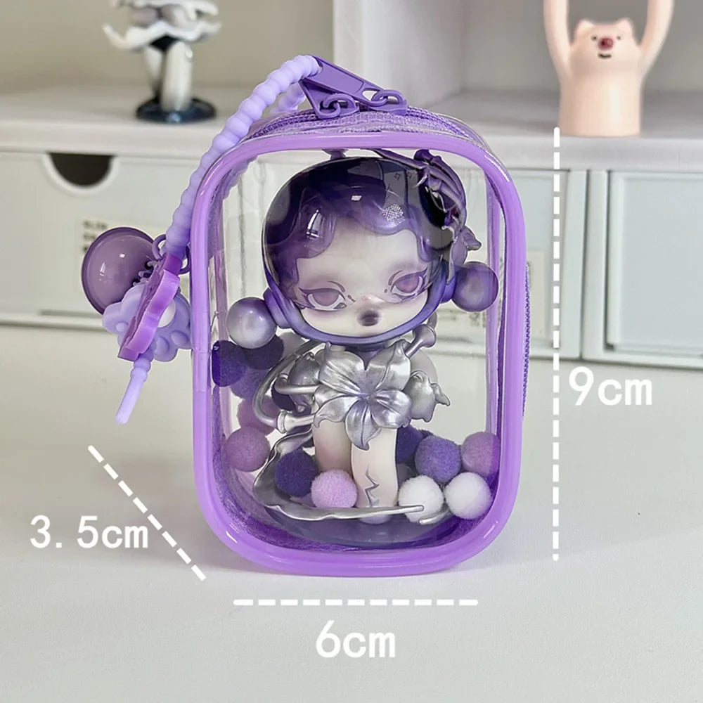 Transparent Jewelry Storage Box – Keychain Bag, Wallet Organizer, Mystery Box & Cute Doll Display Bag