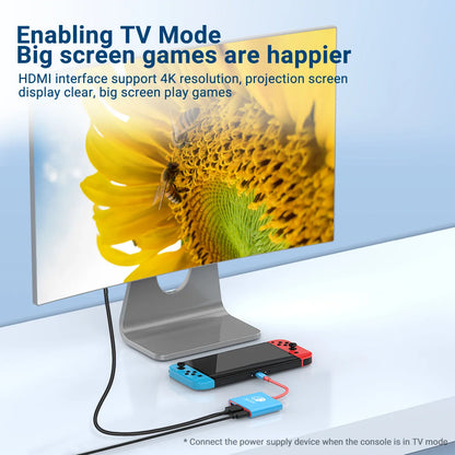 Portable Nintendo Switch Docking Station — Type-C Hub with HDMI & USB 3.0 for Travel Gaming