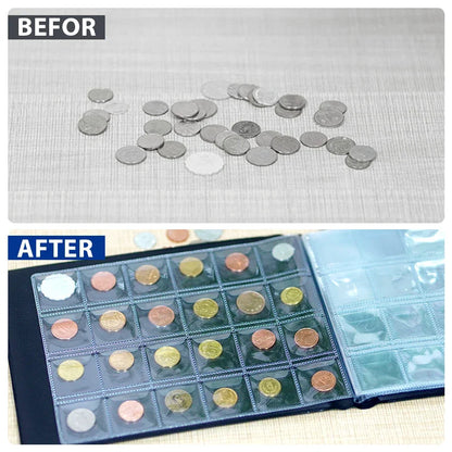 Coin Collection Holder Book for Collectors - 300 Pockets Organizer, Storage Box Case Album for 20/25/27mm Coins