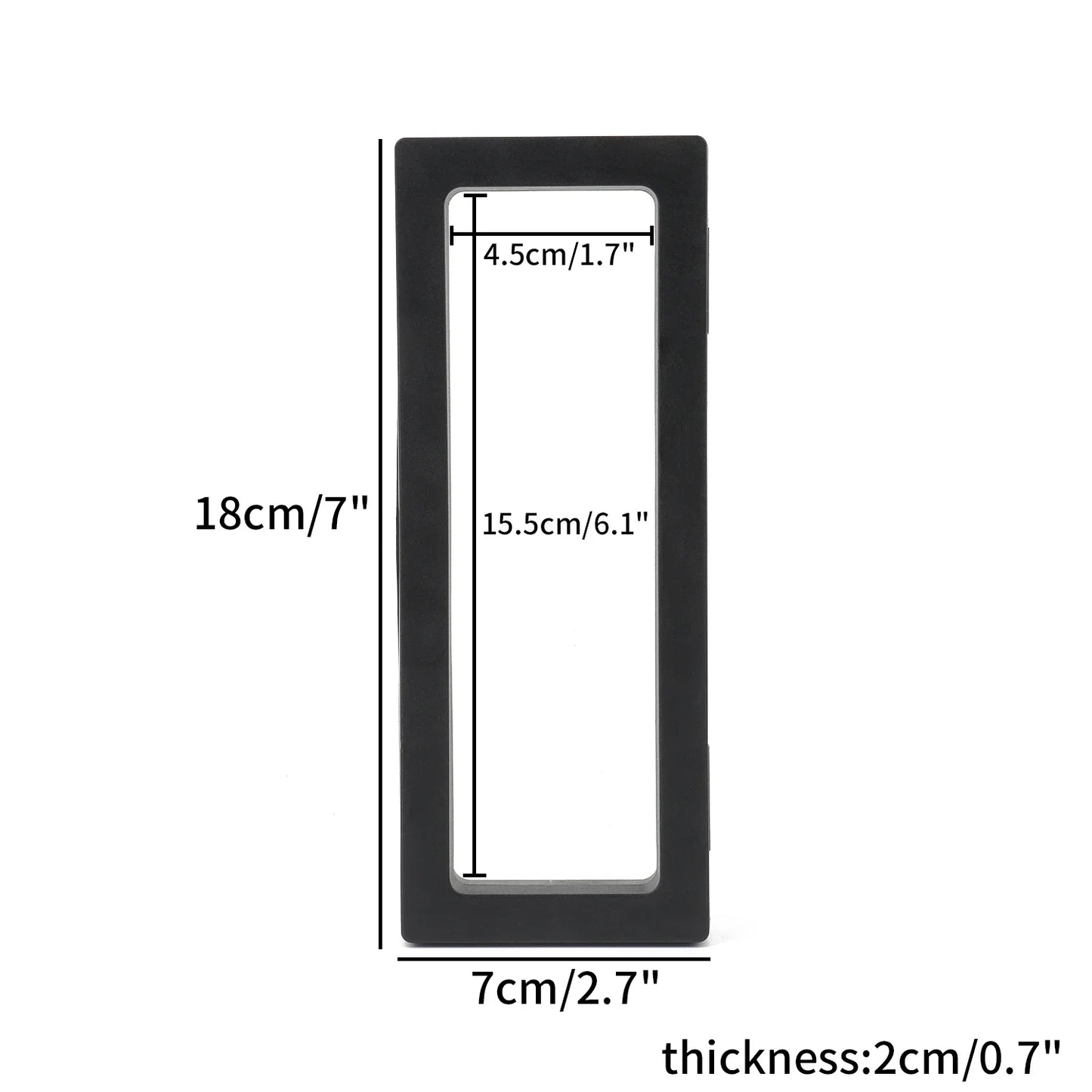 Black 3D Floating Display Case Frame – Free-Stand Suspension Membrane Jewelry Storage Box for Rings, Earrings & Necklaces