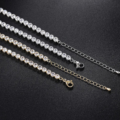 Luxury Iced Out Tennis Chain Choker Necklace – Cubic Zircon Crystal Hip Hop Jewelry for Women OHN016