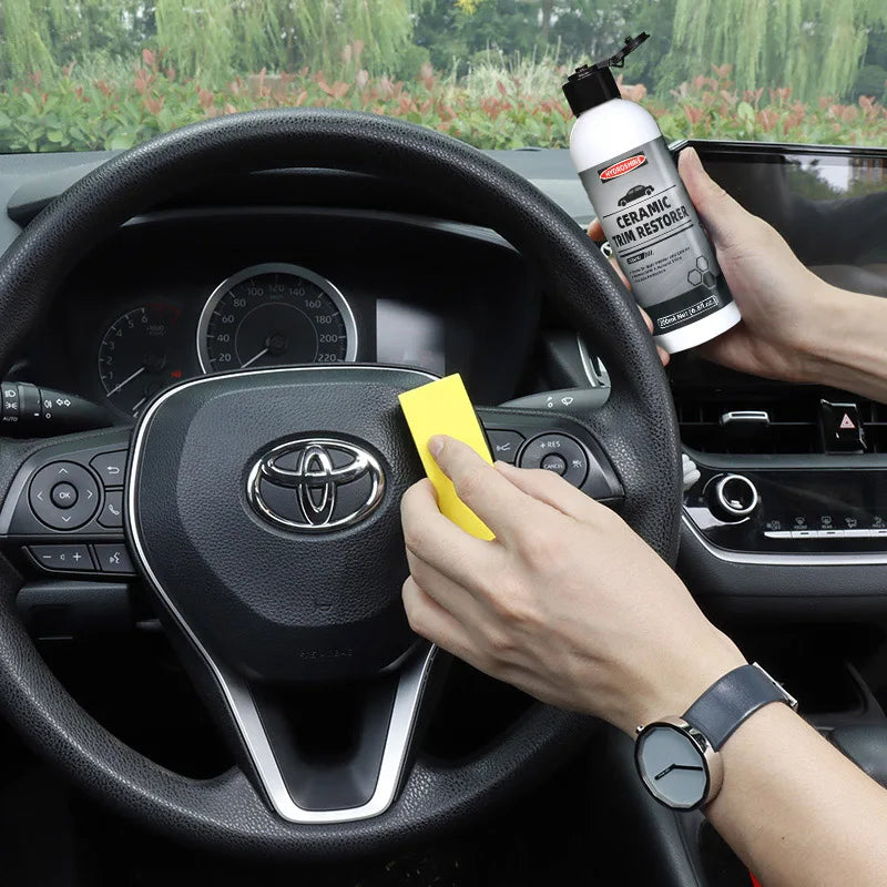 Hydroshine Ceramic Trim Restorer Gel — Plastic, Vinyl & Rubber Dressing for Interior Detailing, Leather Care & Car Protection