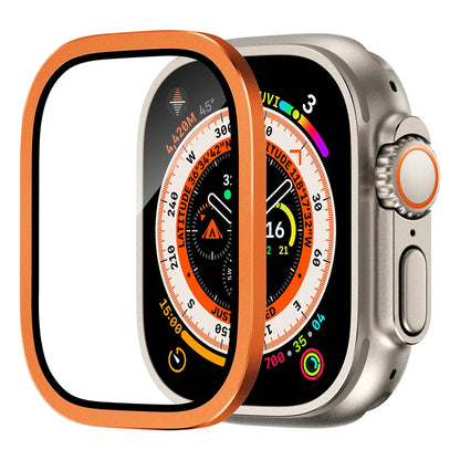 Tempered Glass Screen Protector for Apple Watch Ultra 2 49mm – Anti-Scratch HD Full Film with Metal Bumper, iWatch Ultra Accessories