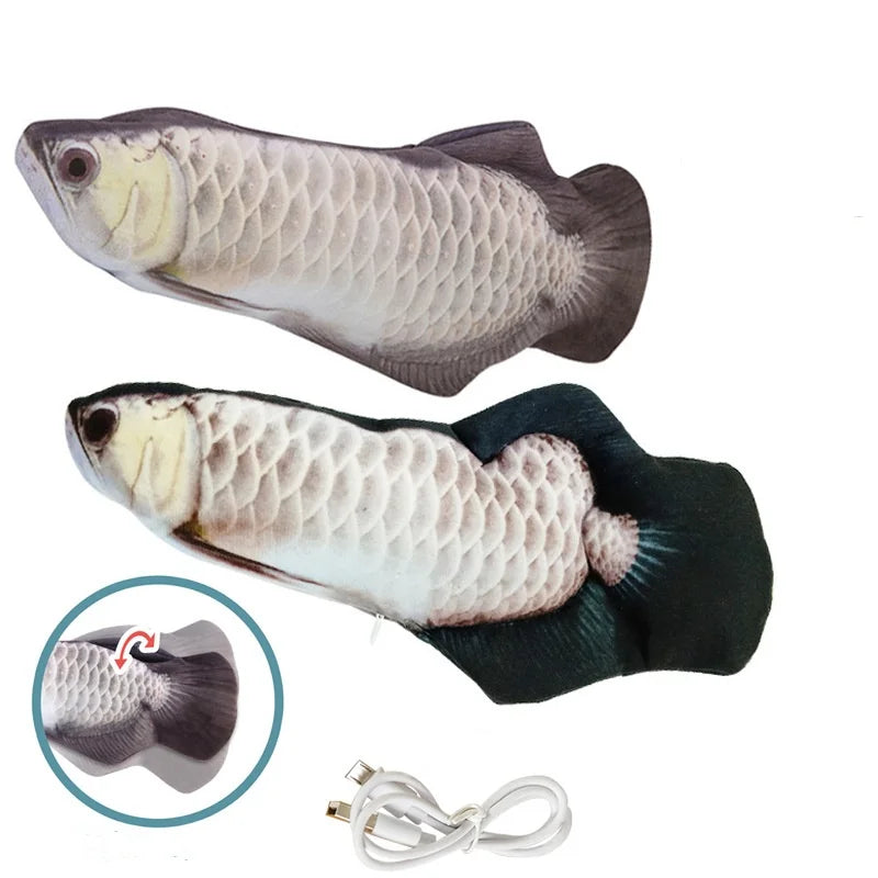 USB Rechargeable Interactive Floppy Fish Cat Toy – Realistic Electric Moving Fish for Cats & Dogs Chew & Play Pet Supplies