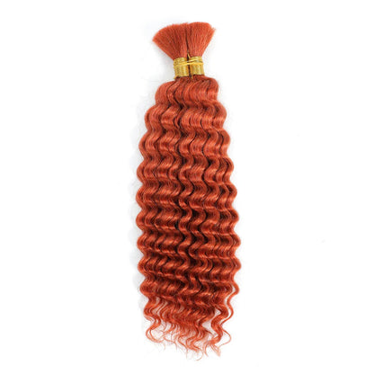 Human Braiding Hair Deep Wave Bulk - 100g No Weft Hair Bundles for Boho Braids, Micro Human Hair