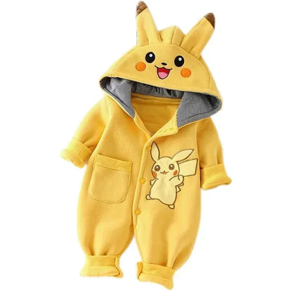 Cartoon Monster Baby Pajamas - Cute Winter Long-Sleeve Newborn Romper Onesie for Babies & Toddlers