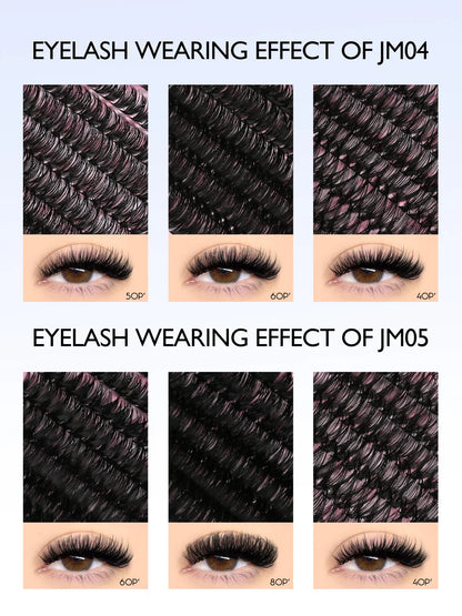 GROINNEYA Eyelash Clusters Kit – Large Capacity Wispy Individual Lashes for Natural DIY Extensions, Beginner-Friendly