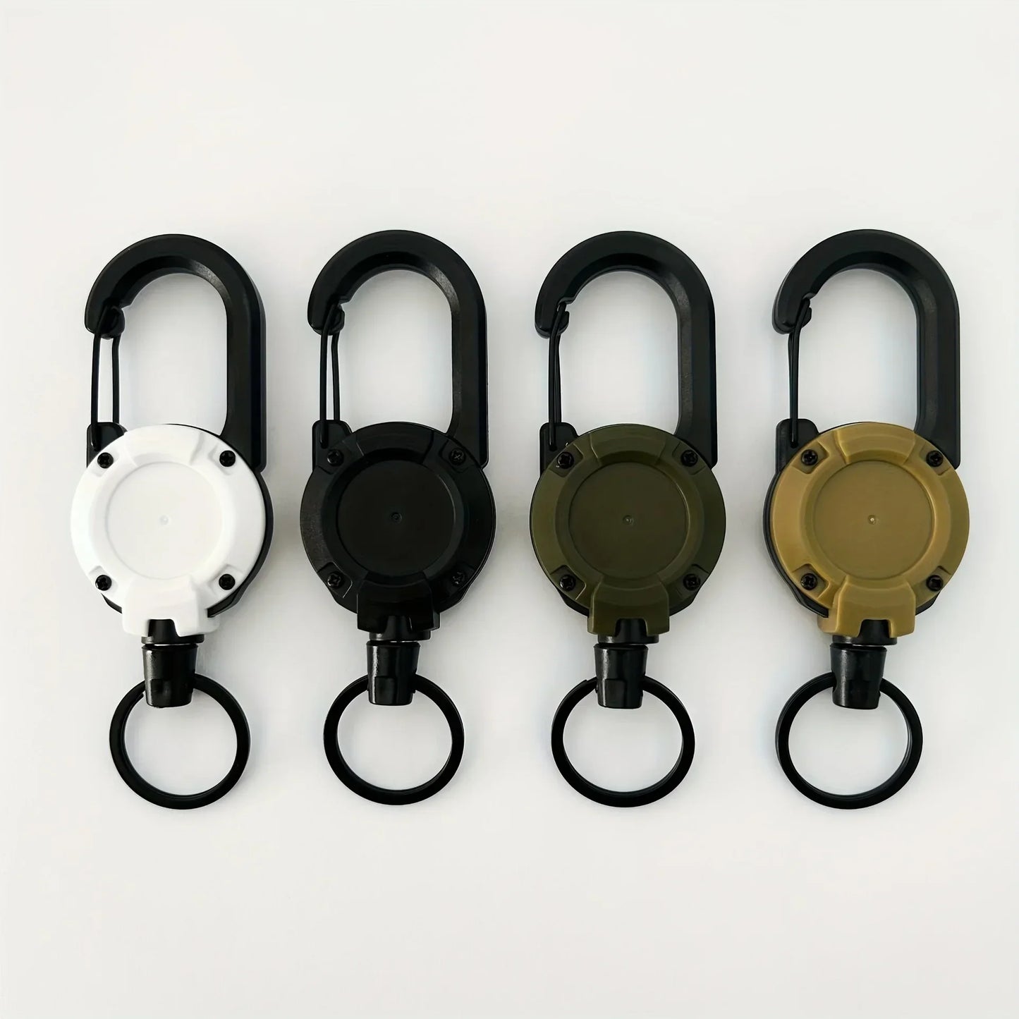 1/2/4PCS Retractable Keychain Badge Reel – Heavy Duty Extendable Holder with Carabiner for Men’s Outdoor Bags
