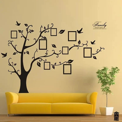 Large Family Tree Wall Sticker – Photo Frame Wall Decal for Home, Room & Scene Decor