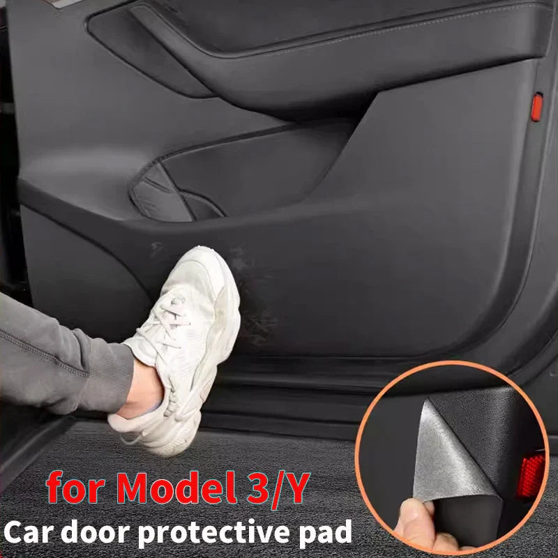 Tesla Model 3/Y Car Door Anti-Kick Pad – Protective Door Panel Mat, Anti-Stepping & Anti-Dirt Accessory