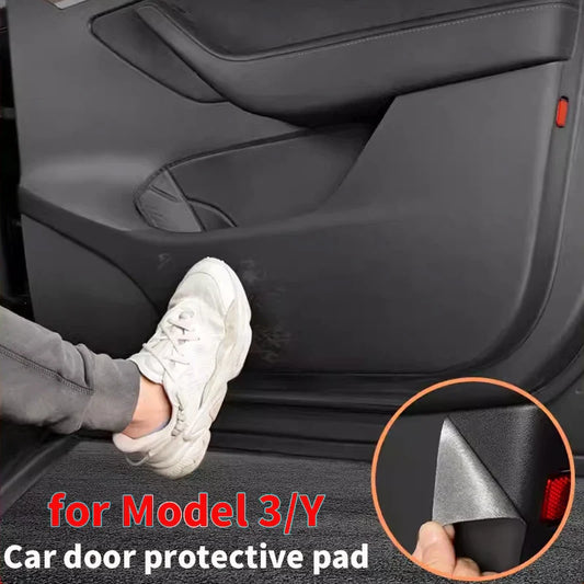 Tesla Model 3/Y Car Door Anti-Kick Pad – Protective Door Panel Mat, Anti-Stepping & Anti-Dirt Accessory